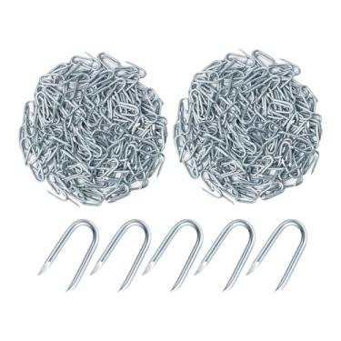 Imagem de Generic Grampos para cabos de jardim, pregos em U para fixadores de cerca, grampos galvanizados para cercas de arame, 400 Peças