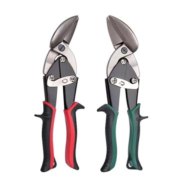 Imagem de DEKELIY Conjunto De Tesouras Corte Para Aviação, Retas E Resistentes A Esquerda Direita, Cortadores Metal 2 Peças Com Trava Segurança Empunhadura Confortável