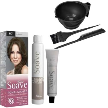 Imagem de Coloração Capilar Tonalizante Sem Amônia Tono Soave Capelli e Kit de Tintura (6.7 Chocolate)