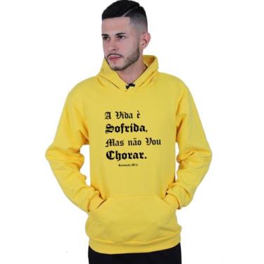 Imagem de Moletom Unissex Canguru Racionais Mcs A vida - Lafre, Amarelo, M