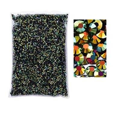 Imagem de Blinginbox 15.000 peças de strass flatback, strass de resina não hotfix grande quantidade atacado para artesanato design criativo, roupas, maquiagem, arte de unhas (5 mm, preto AB)