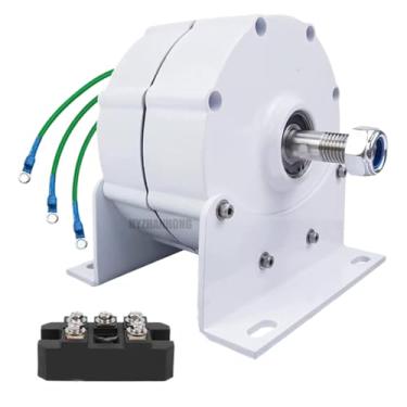 Imagem de HYZHANHONG Motor do gerador de ímã permanente sem engrenagem, 9000W 12V 24V 48V 220V Generador de baixa rpm com retificador para alternador de moinho de vento de turbina eólica DIY,220V