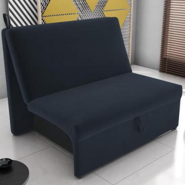 Imagem de Sofá Cama Melu 2 Lugares Sem Braça Para Sala - RS Store, Suede Azul Pe
