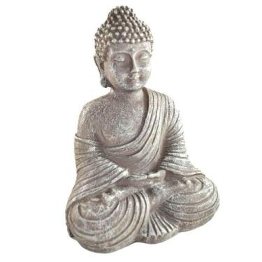 Imagem de Escultura Decorativa Buda Meditando Ornamentação Zen Resina 21cm - Gic