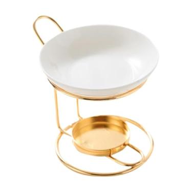 Imagem de XLWLLNJ Queimador de óleos Essenciais com Recipiente Removível, Aquecedor de óleos Aromáticos, Porta-velas para Spa, Sala de Estar, Mesa, Ouro, Tamanho real