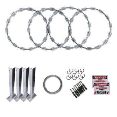 Imagem de Concertina FLAT 30 cm para 15 metros + kit instalação - 123seg