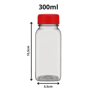 Imagem de 10 Garrafinhas PET 200ml / 300ml com Tampa Garafa p/Sucos e Caldo de Cana Direto da Fábrica (VERMELHO, 300ML)