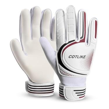 Imagem de COTLIKE Luvas de goleiro de futebol – Luvas de goleiro para crianças, meninos, meninas, jovens, luvas de goleiro para crianças de 8 a 12 anos com aderência forte, palmas 100% látex, design respirável