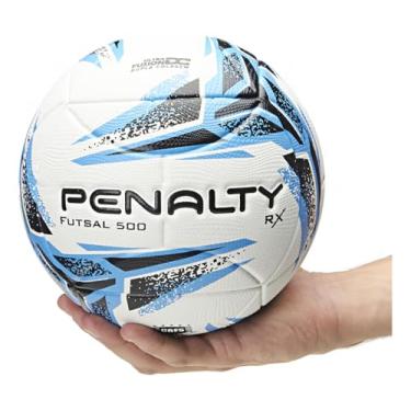 Imagem de Bola de Futsal Profissional Penalty RX 500 Oficial CBFS Azul e Branca Costurada à Mão | Ideal Para Treino, Jogo e Lazer.