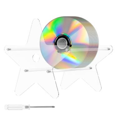 Imagem de QENWKXZ Suporte de CD de vinil acrílico, suporte de armazenamento de discos de vinil, suporte de exibição transparente para CDs e DVDs, armazenamento de álbuns de livros, revistas, arquivos de