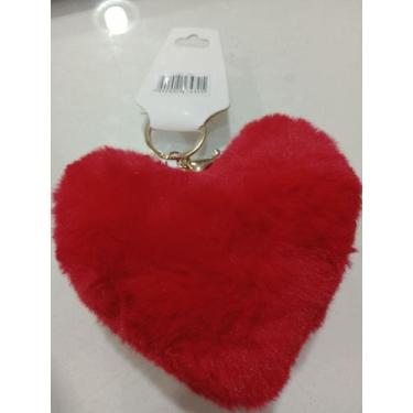 Imagem de Chaveiro de coração pelúcia pompom /cor vermelha  - Marilene