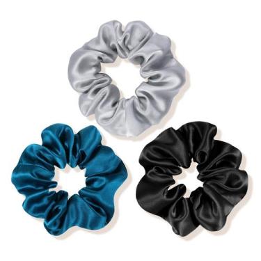 Imagem de Silk Scrunchies OLESILK 100% seda de amora para dormir o cabelo, pacot