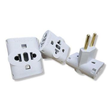 Imagem de Kit Com 3 Adaptador Pino Universal Tomada Benjamim T 10A/20A
