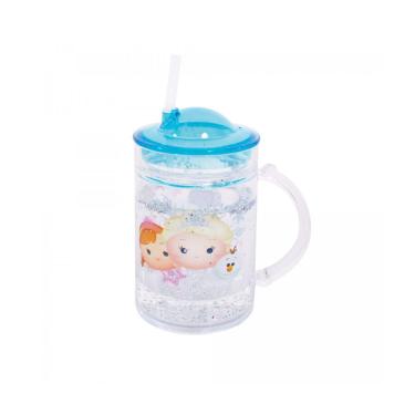 Imagem de Caneca com Tampa e Canudo Ana e Elza Tsum Tsum