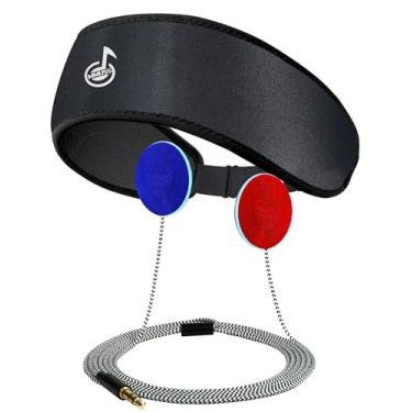 Imagem de MMUSS Fones De Ouvido Ajustáveis Com Fio Para Dormir, Aquecedores Estéreo Protetores Cabeça E Alto-Falantes Ultrafinos. Perfeito Quem Dorme Lado, Esportes, Viagens Meditação (Preto, Tamanho Pequeno)