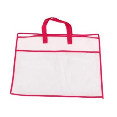 Imagem de Bothyi Bolsa organizadora de armário com zíper e alças, bolsa versátil para brinquedos, suéteres, colchas, roupas e casa, Rosa Vermelha