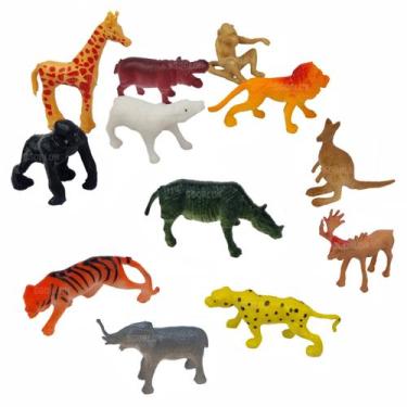 Imagem de Kit Mini Animais Selvagens Safari Zoo Brinquedo Infantil - P.d.F.