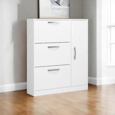 Imagem de Sapateira com 03 Gavetas e 01 Porta Randi Branca - Mobiliar Home Shop