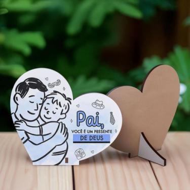 Imagem de Kit 10 Lembrancinhas Coração MDF Celebração Dia dos Pais - R9 Decor, P