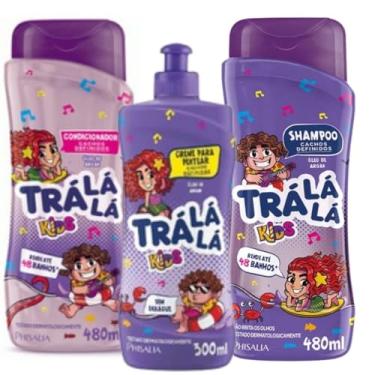 Imagem de Kit Tra La La Cachos Definidos Shampoo + Condicionador 480Ml Gratis Cr Pent 300Ml
