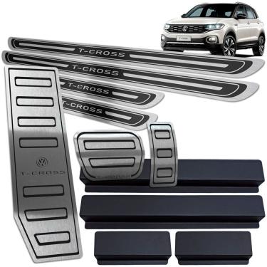 Imagem de Descanso + Pedaleiras + Soleiras T-Cross Gravação Preto AR