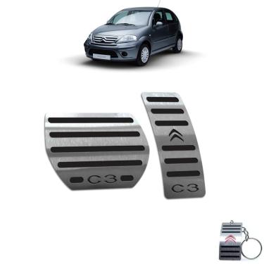 Imagem de Pedaleira Automático Citroen C3 2003 A 2012 Aço Inox Preto