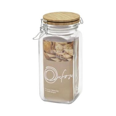 Imagem de Pote Hermético de Vidro Retrô 1,6 L com tampa de Bambu - Oxford