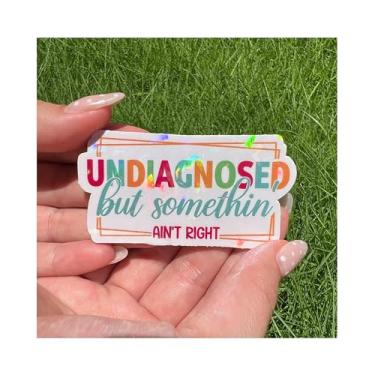 Imagem de BELISMIA Adesivo holográfico sarcástico, adesivo holográfico sarcástico, adesivo holográfico sarcástico, adHD engraçado vinil assistente de água adesivos brilhantes para laptop, celular, garrafa de