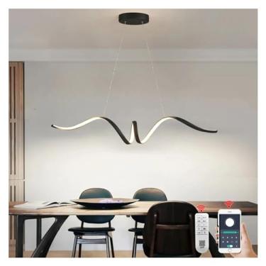 Imagem de Lustre minimalista LED fosco para sala de jantar, sala de estar, ilha de cozinha, mesa de jantar, luminárias para ambientes internos, lâmpadas de lustre