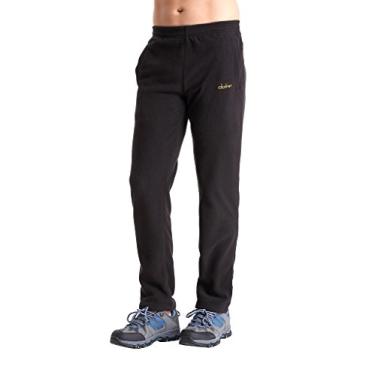 Imagem de clothin Calça de moletom térmica de lã polar masculina/feminina (masculino preto EUA 2GG)