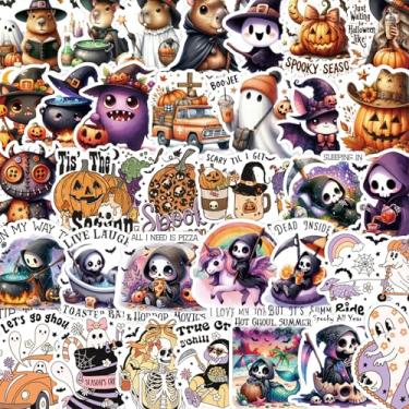 Imagem de Adesivos de Dia das Bruxas 108 peças - Desenhos bonitos fantasmas assustadores de bruxa abóbora para diário, álbuns, agendas, cartões - fácil de descascar sem resíduos - lembrancinhas de festa