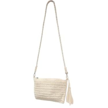 Imagem de Bolsa Artesanal Lateral Transversal Casual Praia Festa 24 x 17 cm (Branco)