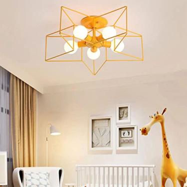 Imagem de 5-Luzes - - Luminária de teto Lustre pentagrama colorido fofo Personalidade moderna Sala de estar Sala de jantar Casa Quarto infantil Luz de teto, suporte E27 Vida interessante, decoração mo