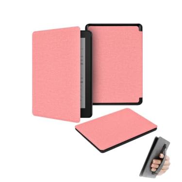 Imagem de GUKSRASO Capa para 6.8" Kindle Paperwhite 11ª Geração/Signature Edition (Modelo: M2L3EK/M2L4EK) - Capa para E-Book com Textura de Tecido e Alça de Mão (2021)
