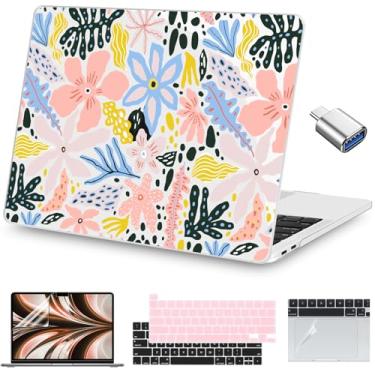 Imagem de Teryeefi Capa para MacBook Pro de 13 polegadas, 2022, 2021, 2020-2016, A2338, M2/M1, A2251, A2289, A2159, A1989, A1706, capa rígida transparente para laptop com capa de teclado e filme trackpad e