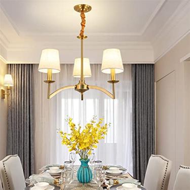 Imagem de Lustre Sala de estar Retro Criativo Sala de jantar Lâmpada Quarto Lustre Tecido Luminária Pendurada Lâmpada Cozinha (Cor: 6 Cabeças, Tamanho: Luz branca)