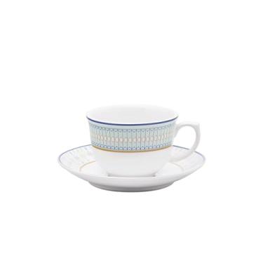 Imagem de Oxford Conjunto Com Xícaras De Chá Com Pires 240ml 06 Peças Flamingo Lazuli