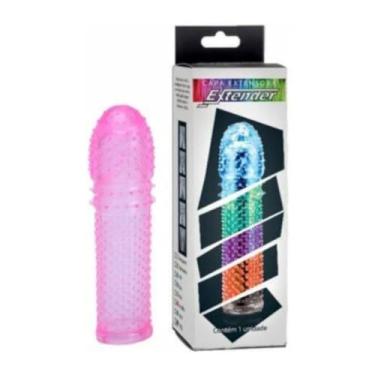 Imagem de Capa Peniana Extender Em Silicone 16 X 4Cm Capa para Pênis com Saliências Estimulantes [ROSA] KT805