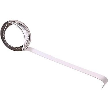 Imagem de Escorredor de cabo longo de aço inoxidável com filtro de gancho separador de escória colher de sopa de óleo panela quente concha utensílios de mesa de cozinha (tamanho: médio) ()