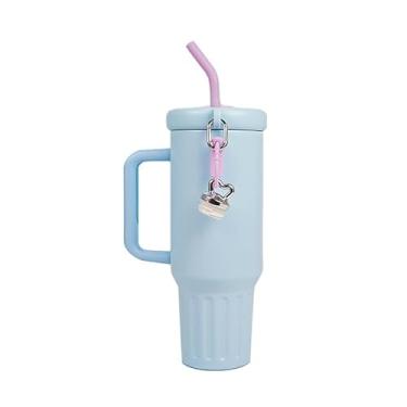 Imagem de Copo Térmico Inox Portátil 1200ml Garrafa Térmica Inoxidável com Tampa e Canudo Inox Sem Logo Marca(AZUL)