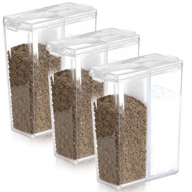 Imagem de LemonRoad 3 mini saleiros e pimenteiros de viagem, lavável na lava-louças, portátil e recarregável, com tampas para acampamento ao ar livre