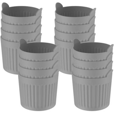 Imagem de 16 peças de silicone para fritadeira a ar, fritadeira antiaderente de liberação fácil, ramekin para ovos, cupcakes, muffins, pudins, tortas, cremes, lavável na lava-louças (cinza-16-6,5 x 6,5 cm)