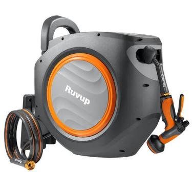 Imagem de Carretel de mangueira de jardim Ruvup 1/2" x 34 m retrátil resistente 