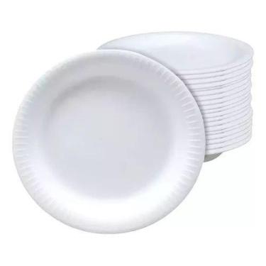 Imagem de Prato isopor 21cm refeição c/20 unidades - ideal para festas e uso diá