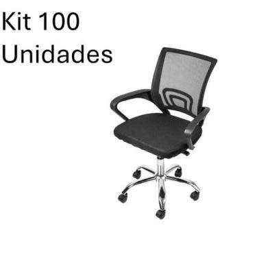 Imagem de Kit 100 Cadeiras para Escritório Diretor Tela Mesh Tok 3310 - Espresso