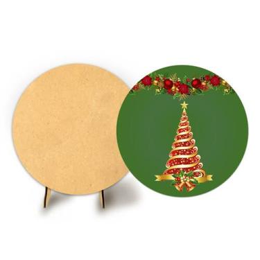 Imagem de Painel Redondo C Elastico 50cm Natal e Suporte MDF - Fadrix, NAT016