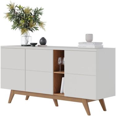 Imagem de Aparador Buffet Para Sala De Jantar 03 Portas Íris C04 Off Matte Freijó - Lyam