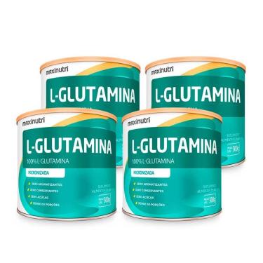 Imagem de Kit 04 Aminoácido L-Glutamina 300g 100% Pura Maxinutri-Unissex