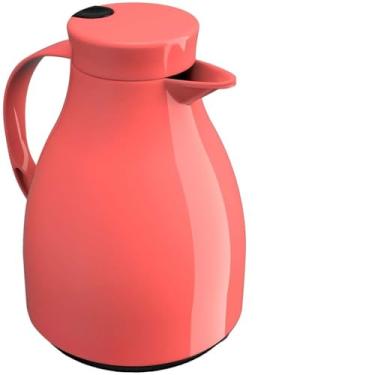 Imagem de Garrafa térmica de 1 litro com alavanca, adequada para café, chá, leite e mate, garrafa de mesa(Rosa)