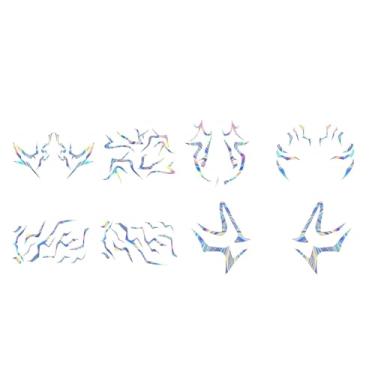 Imagem de FashionCha Adesivos temporários decalques de rosto 8 folhas decoração faça você mesmo adereços de fotos adesivo de rosto para celebração de carnaval cosplay